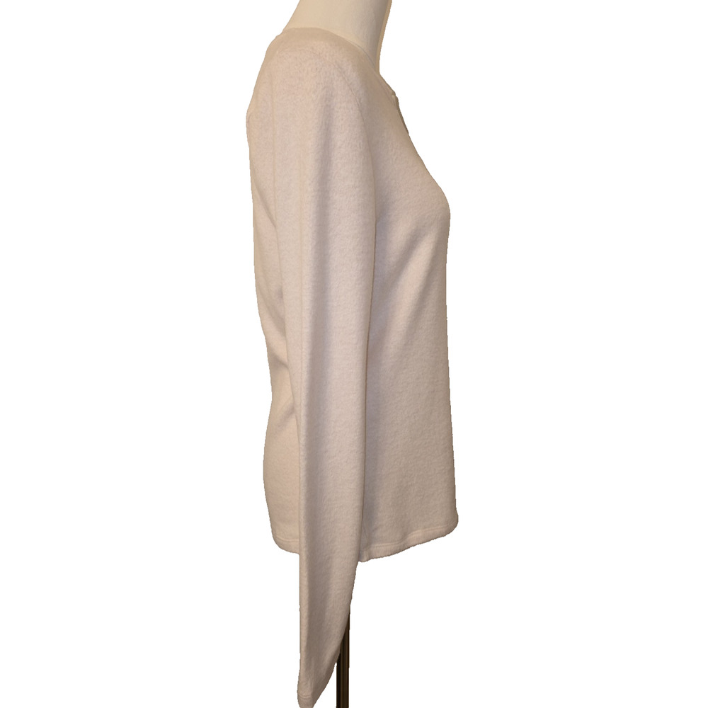 NWT XL Women's Long Sleeve "Fuzzy" Henley Oatmeal by Lola Grace MSRP $39 - Picture 3 of 6